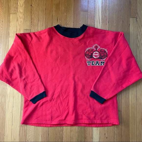 Vintage National Physique Committee Team USA Bodybuilding Sweatshirt Red XXL - Picture 2 of 8